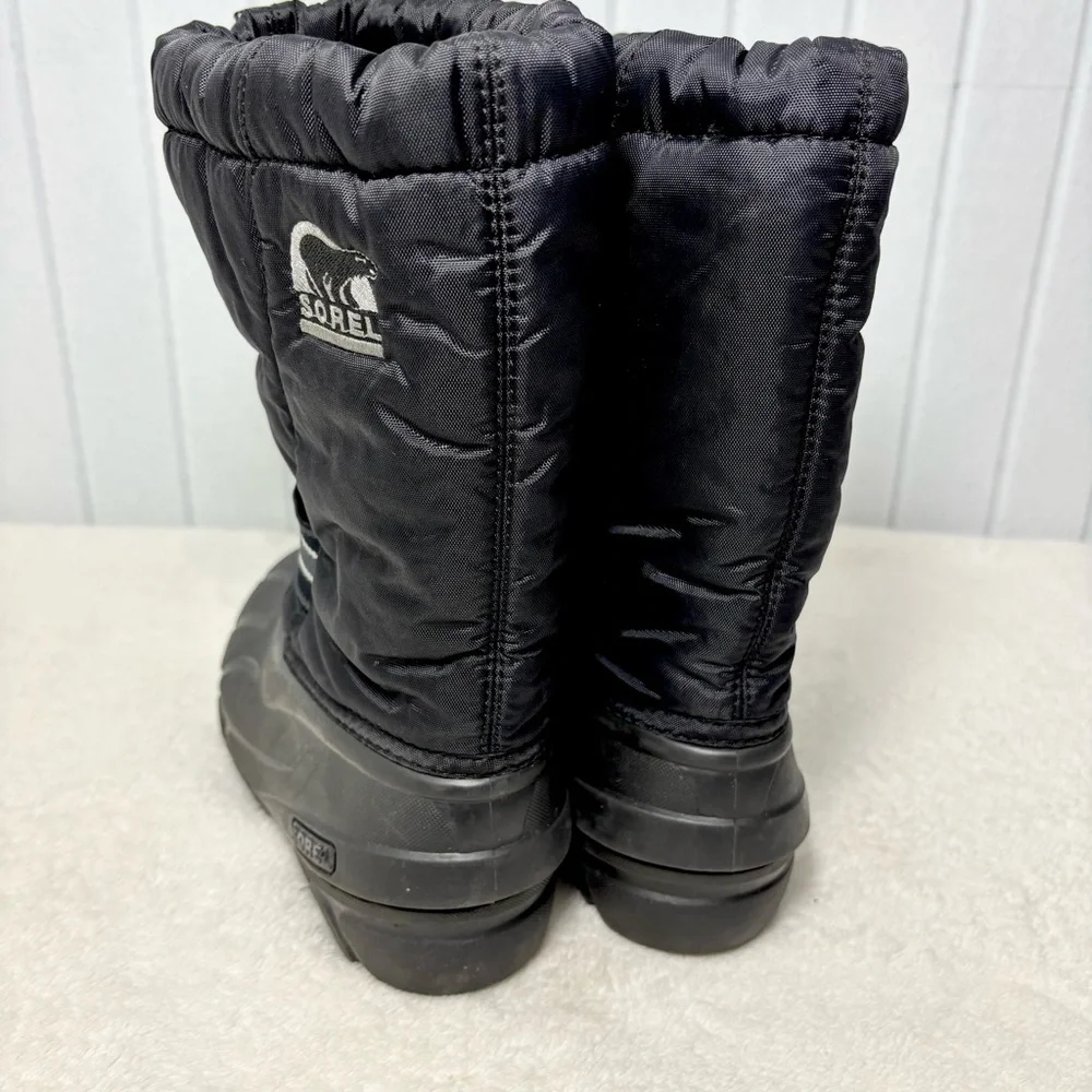 Sorel Black Insulated Cub Youth Winter‎ Waterproof Snow Boots Size 4